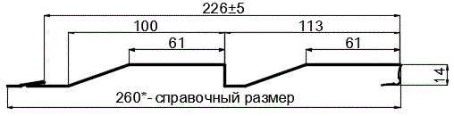 Фото: Сайдинг МП СК-14х226 (ПЭ-01-3011-0.4±0.08мм) в Истре