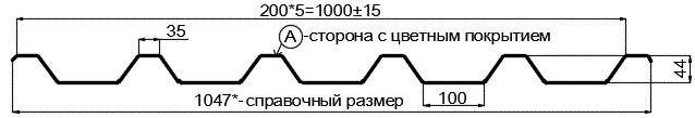 Фото: Профнастил С44 х 1000 - A (ПЭ-01-1014-0.45) в Истре