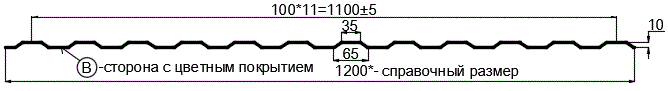 Фото: Профнастил МП10 х 1100 - B (PURMAN-20-6005-0.5) в Истре