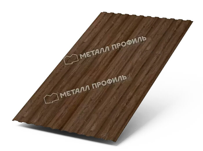 Фото: Профнастил МП10 х 1100 - B (ECOSTEEL_MA_Д-01-МореныйДуб-0.5) в Истре