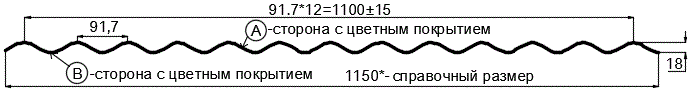 Фото: Профнастил МП18 х 1100 - A (ECOSTEEL_MA_Д-12-Античный Дуб-0.45) в Истре