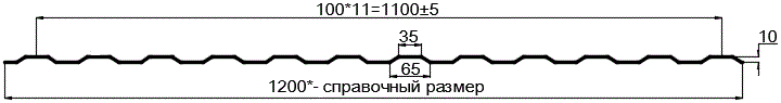 Фото: Профнастил оцинкованный МП10 х 1100 (ОЦ-01-БЦ-0.7) в Истре