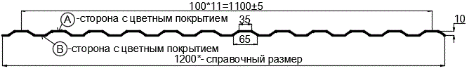 Фото: Профнастил МП10 х 1100 - A Двусторонний (ПЭД-01-3005/3005-0.45) в Истре