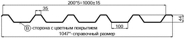 Фото: Профнастил С44 х 1000 - B (VikingMP-01-7016-0.45) в Истре