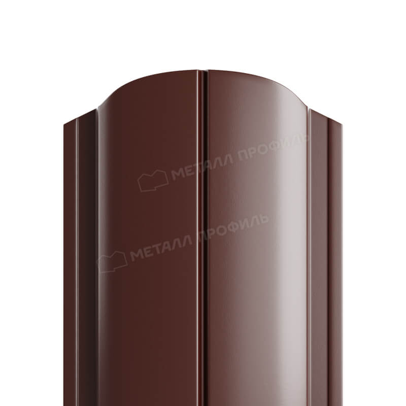 Штакетник металлический МП ELLIPSE-O 19х126 Двусторонний (ПЭ_МА_Д-01-8017\8017-0.4±0.08мм).