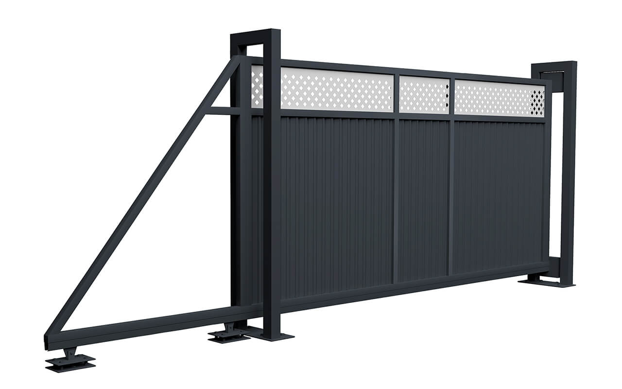 Ворота откатные Estet Plus 2,0х4,5 RAL 7024/1013