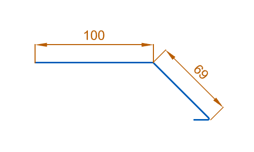 Планка карнизная 100х69х2000 (ПЭ-01-7016-0.4)