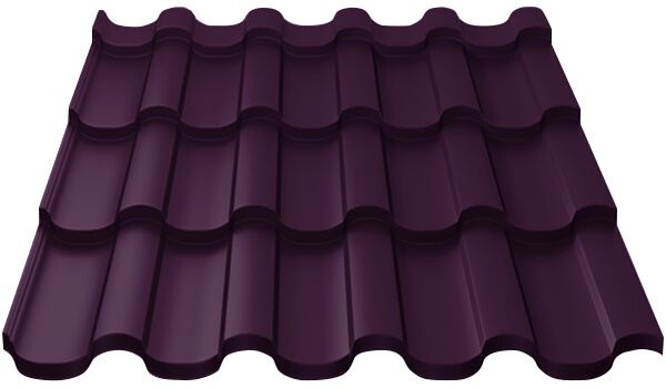 Металлочерепица МП Монтекристо-S (VALORI-20-Фиолетовое вино-0.5)