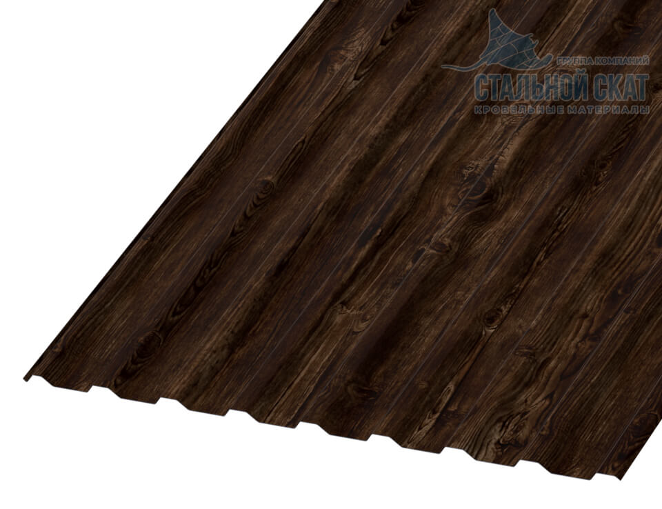 Профнастил МП20 х 1100 - R Двусторонний (ECOSTEEL_MA_Д-12-Античный Дуб-0.45)